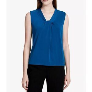 New! Calvin‎ Klein Womens Twist-Front Top in blue, size M